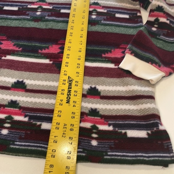 Vintage 90s BLAIR Aztec Fleece Turtleneck Sweater Navajo Southwestern Medium - Picture 4 of 10